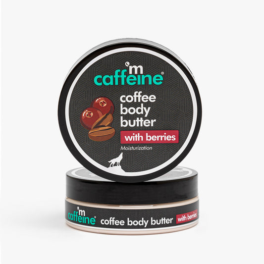 mCaffeine Coffee & Berries Body Butter with Shea Butter - Deeply Moisturizes & Nourishes Dry Skin