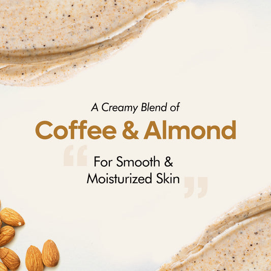 mCaffeine Creamy Coffee Body Scrub with Almonds - Moisturizes, Exfoliates, Removes Tan & Dry Skin