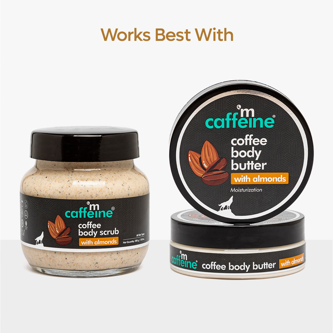 mCaffeine Creamy Coffee Body Scrub with Almonds - Moisturizes, Exfoliates, Removes Tan & Dry Skin