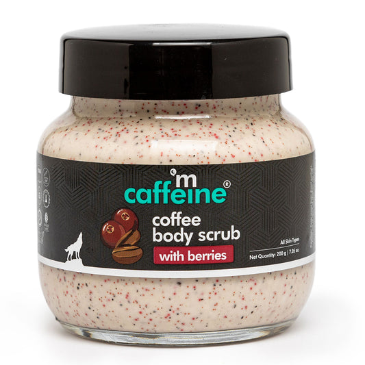 mCaffeine Creamy Coffee Body Scrub with Berries - Moisturizes, Exfoliates & Removes Tan & Dry Skin