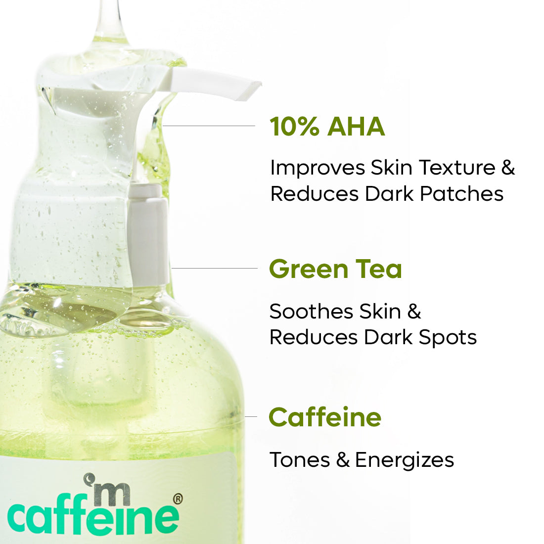 mCaffeine Green tea body wash with AHA -10%