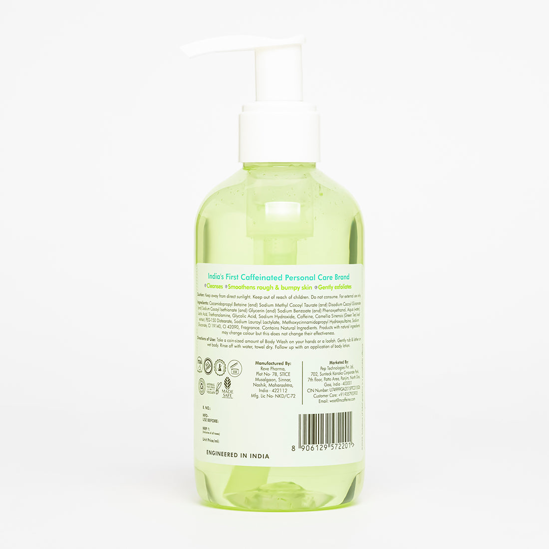 mCaffeine Green tea body wash with AHA -10%