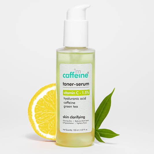 mCaffeine 1.5% Vitamin C 2in1 Toner-Serum with Green Tea for Glowing Skin - Reduces Dark Spots