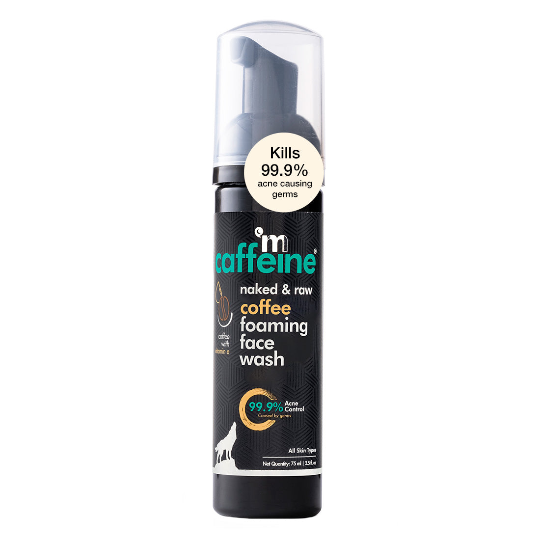 mCaffeine Anti Acne Coffee Foaming Face Wash - Oil & Pimple Control Cleanser with Cinnamon & Vitamin E