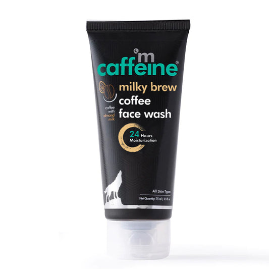 mCaffeine Coffee & Milk Face Wash for 24Hr Moisturization - Soap Free Cleanser with Shea Butter & Almond Milk