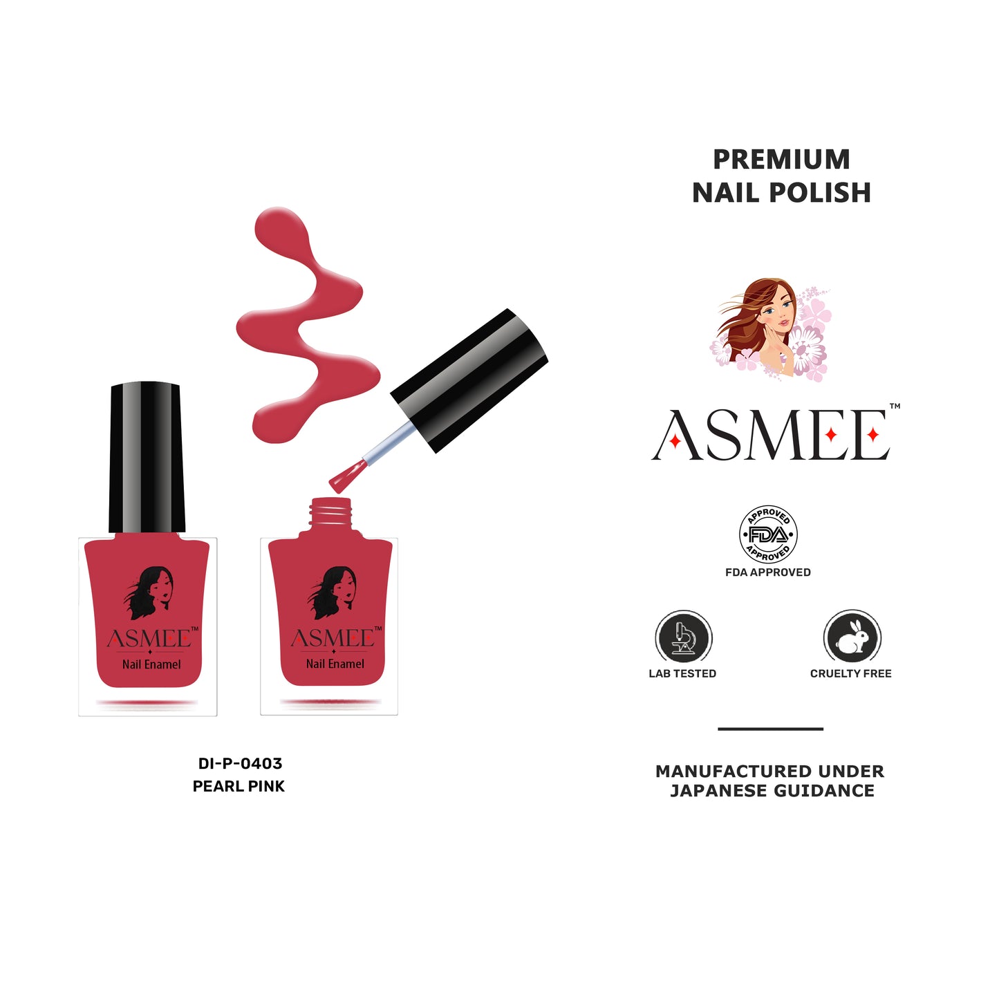 Asmee Premium Nail Polish - Pearl Pink