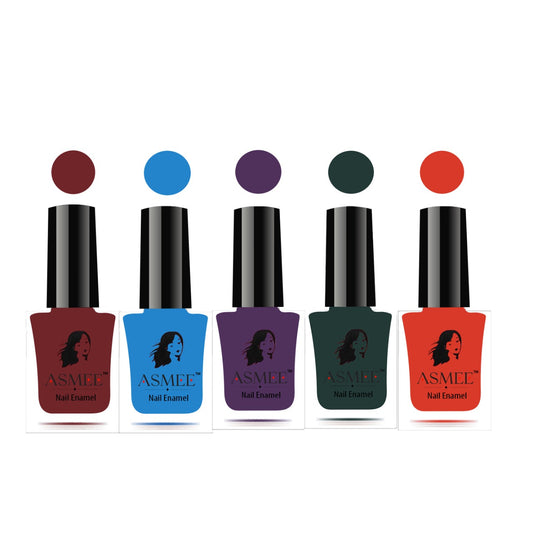 Asmee Combo of 5 Premium Gel Nail Polish