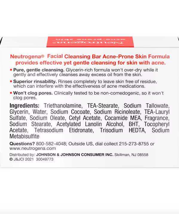 Glycerin Soap Bar for Acne-Prone Skin, Dye-Free, Non-Comedogenic 3.5 oz