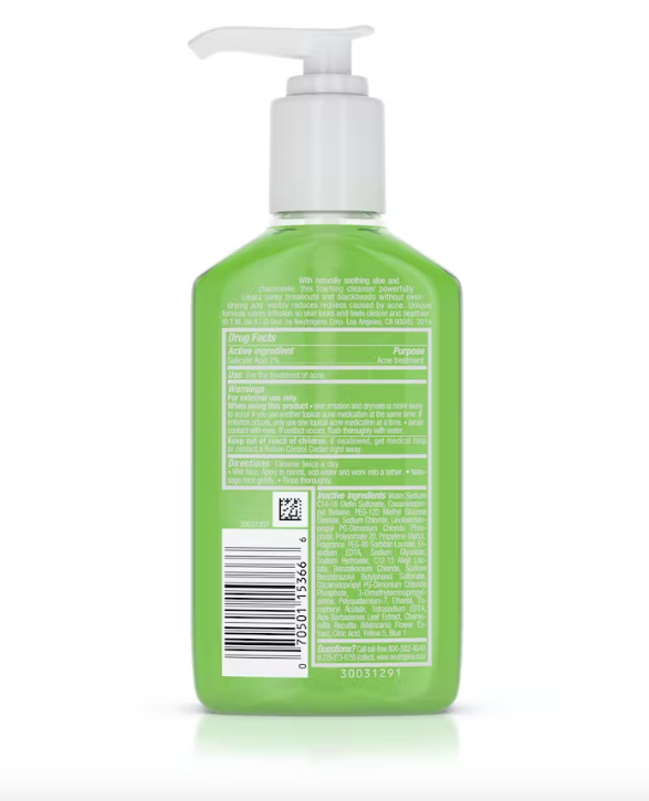 Oil-Free Acne Wash Redness Soothing Facial Cleanser