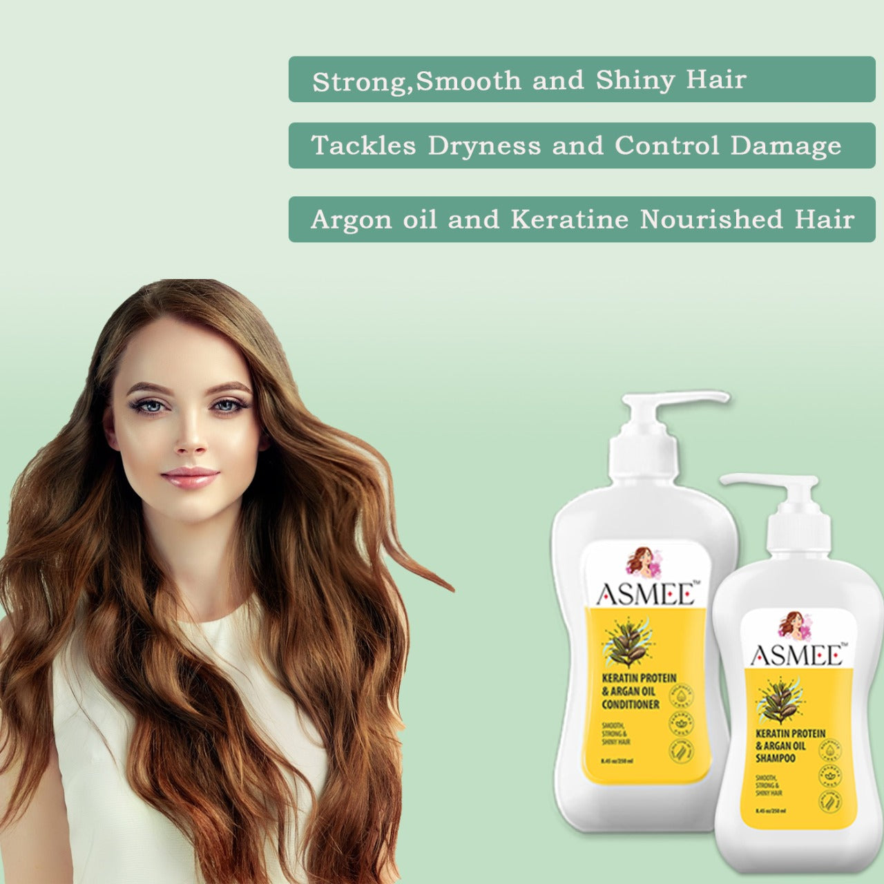 Combo of Keratin Protein & Argan oil Shampoo & Conditioner