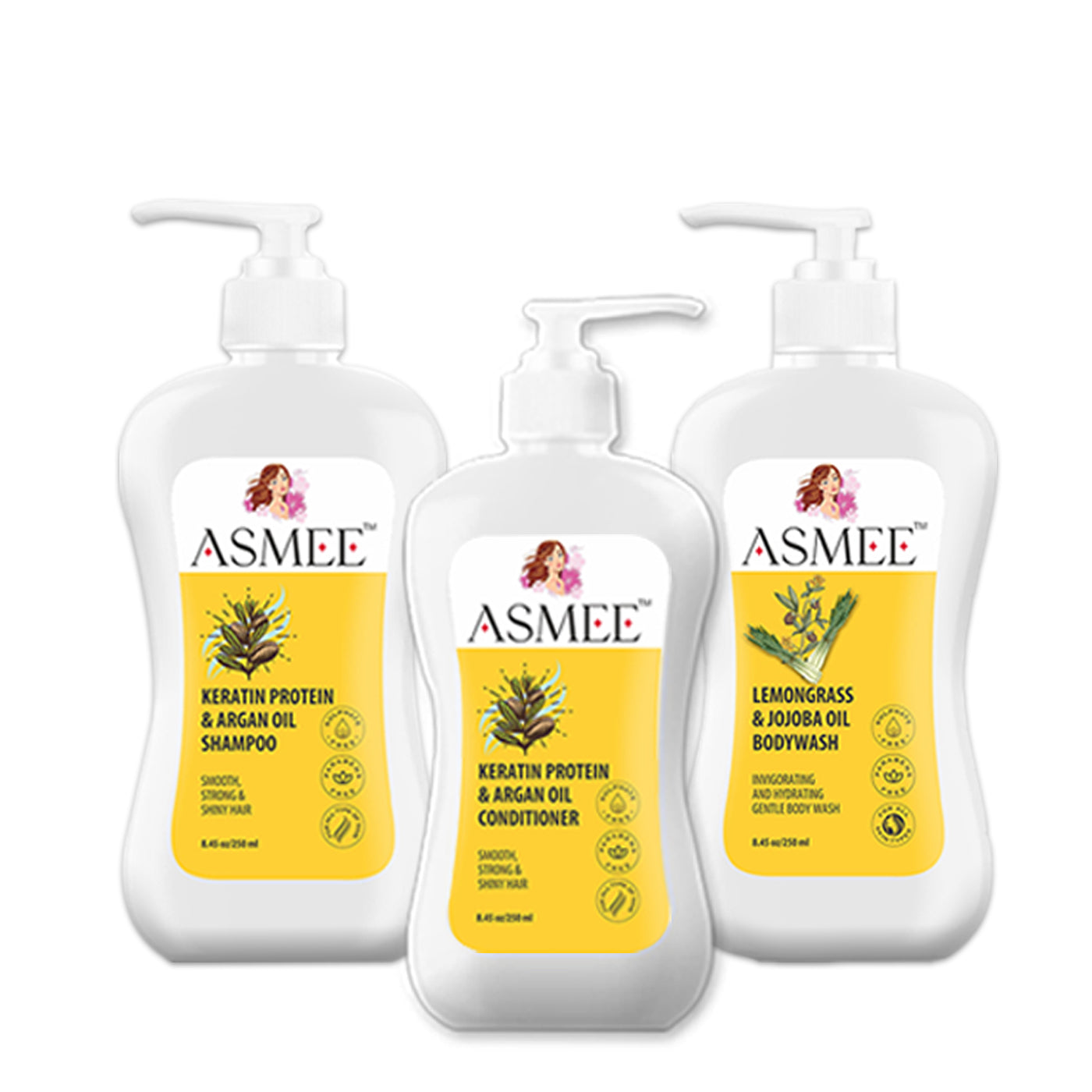 Combo of Jojoba Bodywash, Keratin Protein & Argan oil Shampoo & Conditioner