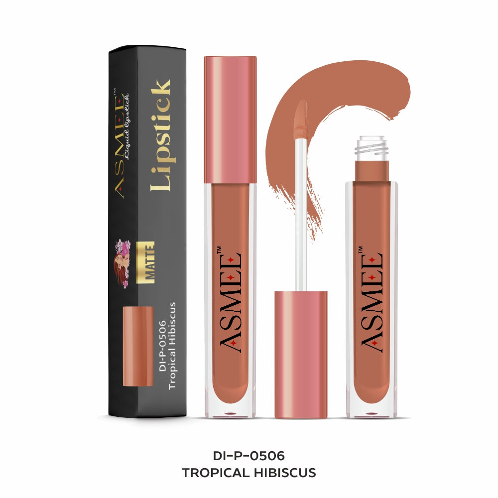 Asmee Liquid Lipstick - Tropical Hibiscus  &  Get Glossy Lipstick- Daisy Pink Free