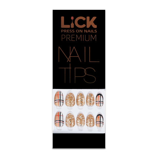 Lick Nail Check Print Nude