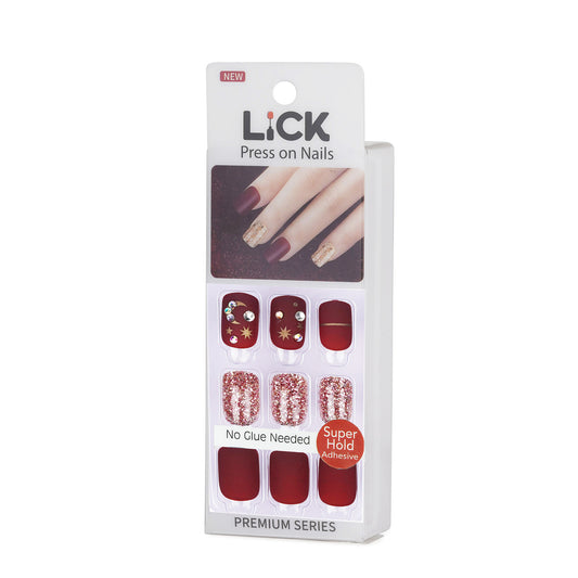 Stick On Nails |  Artificial Reusable Matte Finish Stick on Nails False Nail + Free French Tip