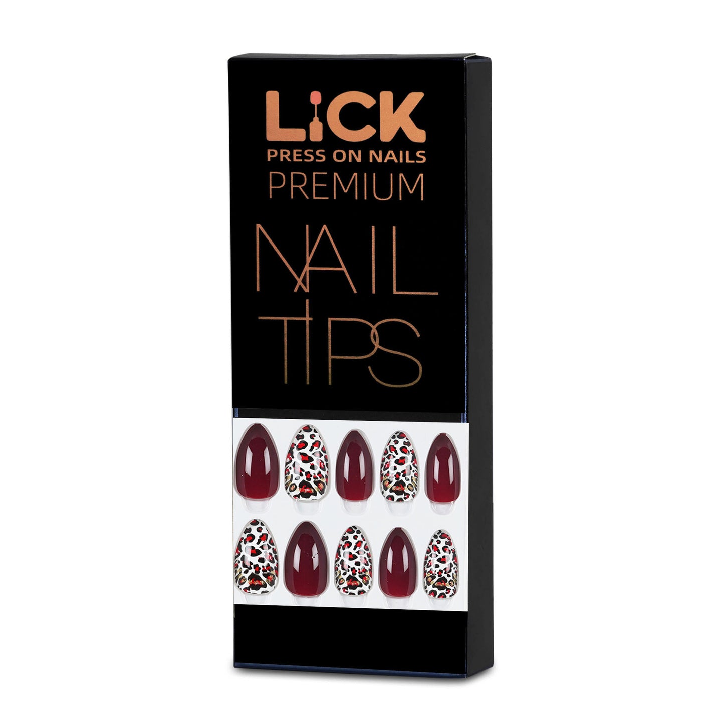Stick On Nails |  Animal Print Acrylic Reusable Nails + Free French Tip
