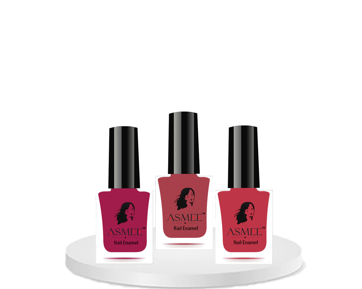 Asmee Combo of 3 Nail Polish - Lotus Pink , Maple Leaves, Pearl Pink